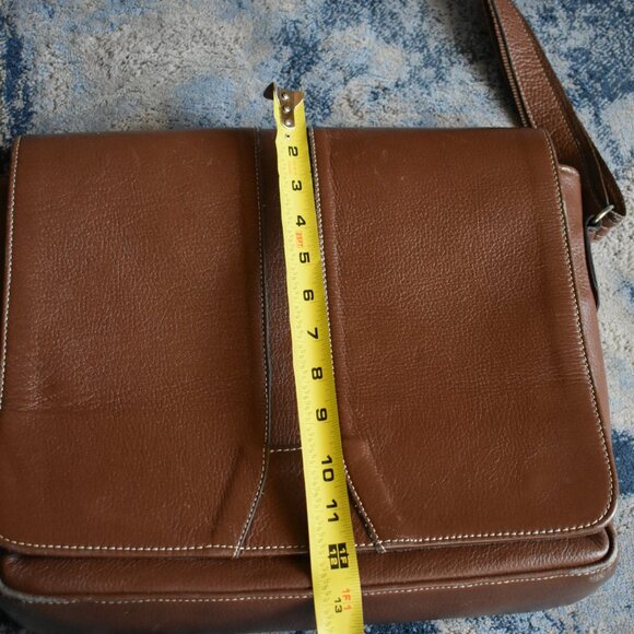 Vintage Leather Bag Laptop Genuine Messenger Men's Briefcase Satchel Brown Bag - Picture 14 of 16
